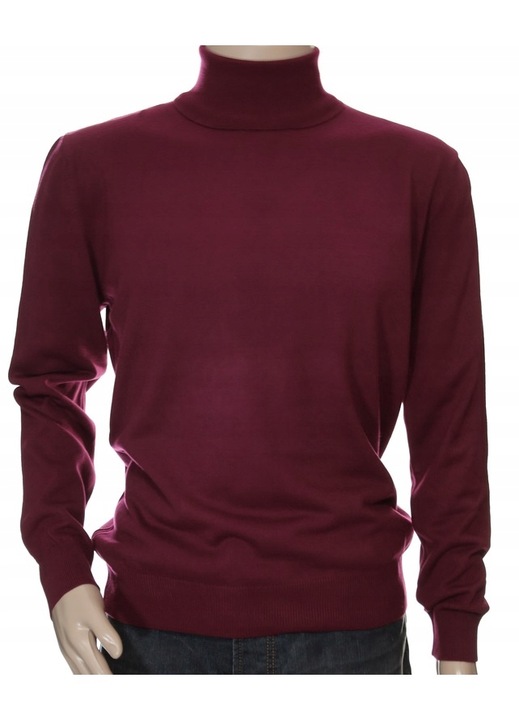 Férfi galléros pulóver, kasmír és bordó merinó gyapjúból, M INTL