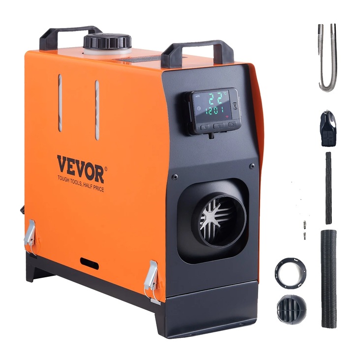 Dízel légfűtő, Vevo, 5KW, LCD vezérlés, Bluetooth távirányító, 5 literes tartály, 15-20m2-re