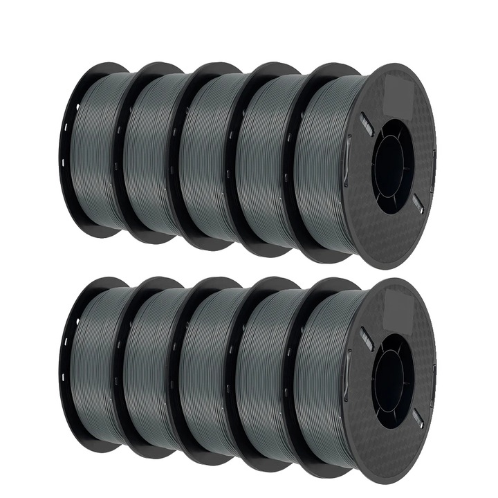 Filament PLA 1.75mm, 10KG, gri, set consumabile 3D