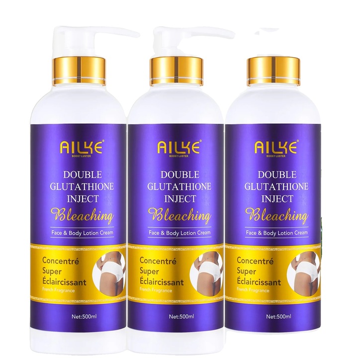 Set 3 creme fata si corp pentru albirea pielii, cu glutation, hidratant, pentru toate tipurile de ten