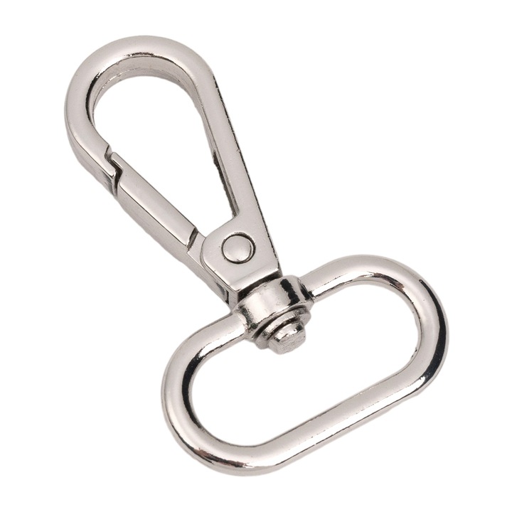 Kulcstartó karabiner forgófejjel - 3-as modell ezüst (100 db-os készlet), Createur