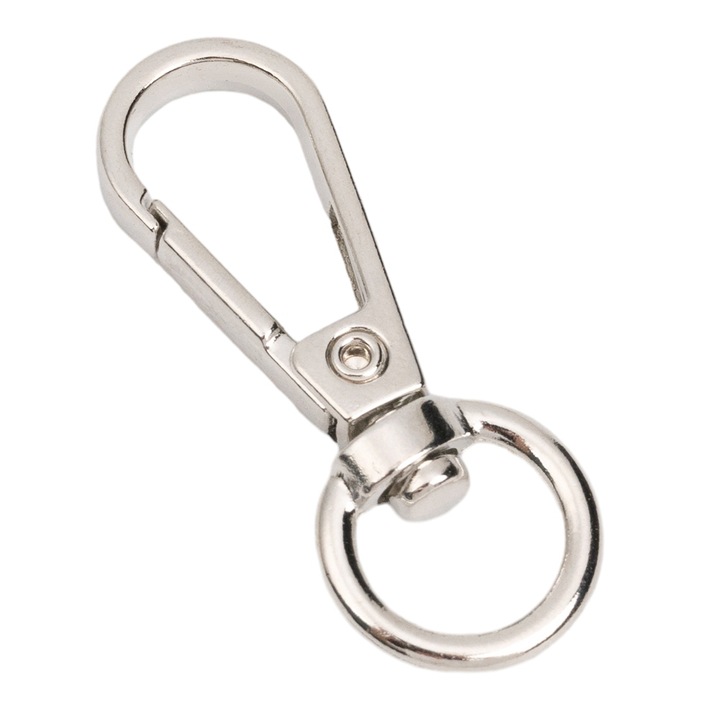 Kulcstartó karabiner forgatható fejjel - 2-es modell ezüst (100 db-os készlet) - 4, 8x1, 39 cm, Createur