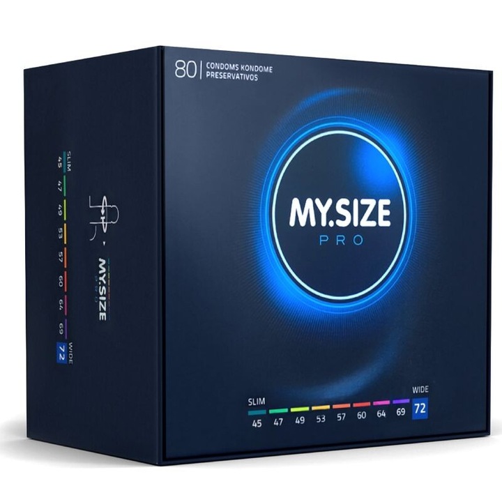 Óvszer MY.SIZE PRO, 80 db, 72 mm, ultraérzékeny, vegán