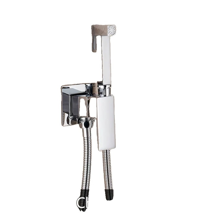 Baterie sanitara de baie montata pe perete, mixer apa calda si rece, constructie din alama, crom, distanta orificiu ajustabil 5x17cm