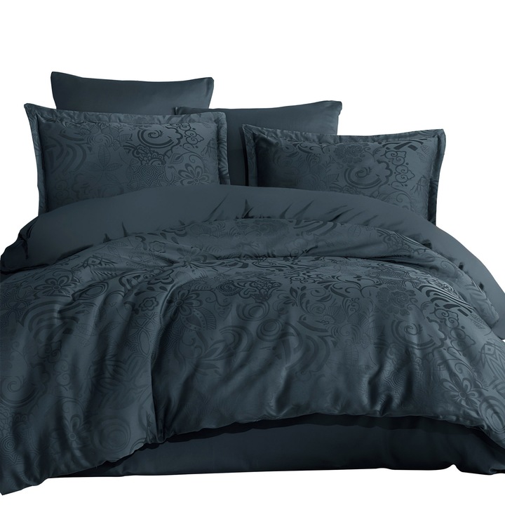 Set de lenjerie de pat, Darymex, bumbac, 220x200cm/70x80cm, 3 piese, gri