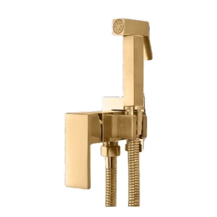 Bidé csaptelep, falra szerelhető, egylyukú beépítés, csiszolt arany