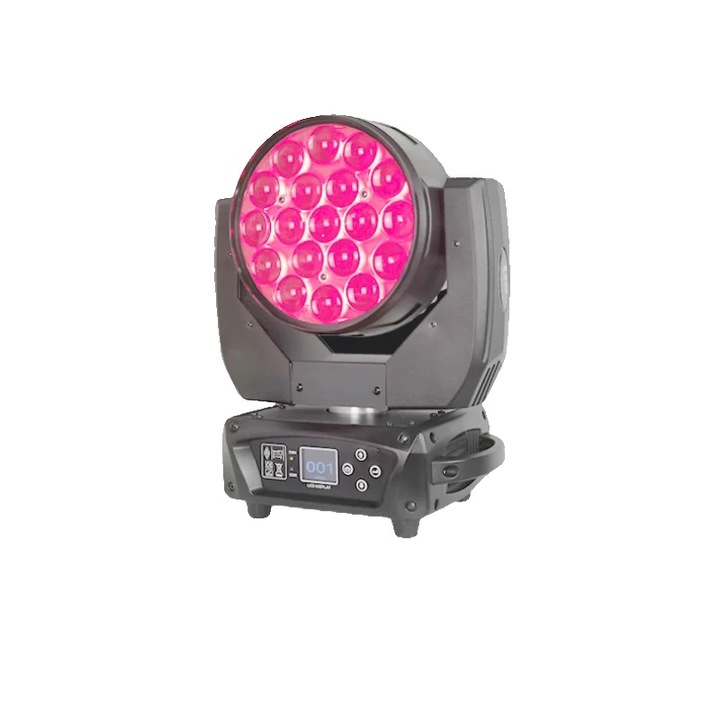 Lumina mobila cu zoom, 19x15W LED RGBW, control DMX