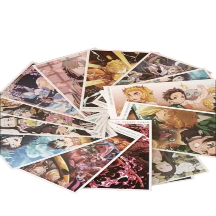 Комплект карти за размяна на Demon Slayer, големи и малки карти, стикери, 2023 г