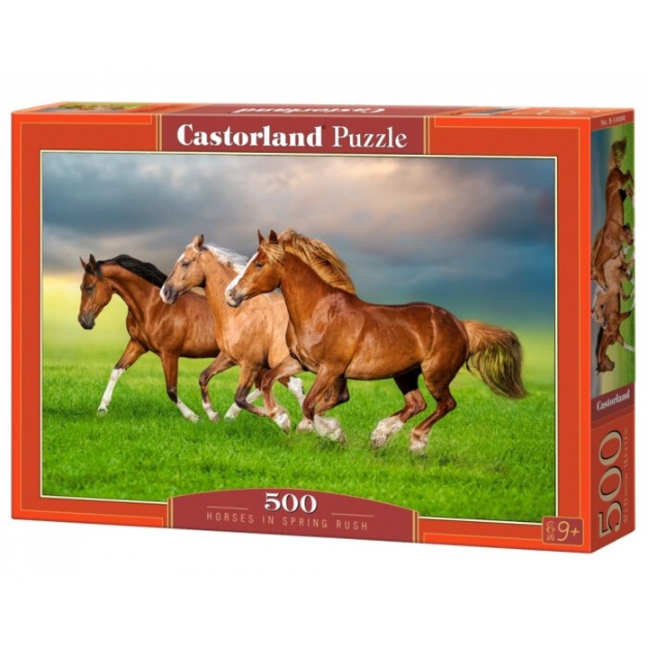 Puzzle 500 elemente, Castor, Cai in alergare de primavara, 47x33cm