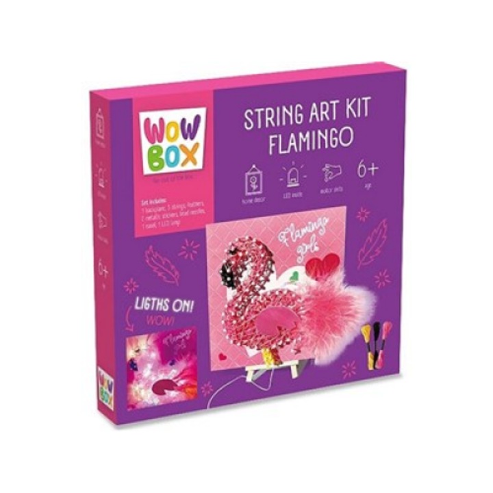 String Art Flaming Craft Kit, TM Toys, с LED светлини, многоцветен