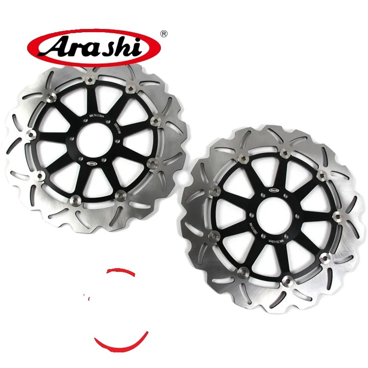 Предни спирачни дискове, CNC плаващ дизайн, издръжлива неръждаема стомана, комплект от 1 чифт, черни, 32 mm