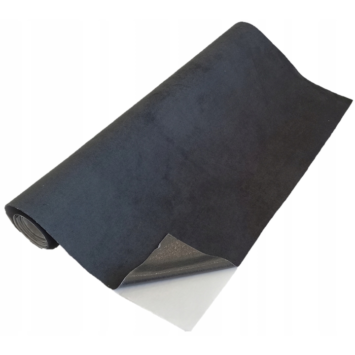 Catifea autoadeziv, tricot din velur, Taphiceros, Tesatura moale pentru Decoratiunicreative, Auto, DIY, Heko Panels, Culoare Grafit, Dimensiune 500 cm x 140 cm