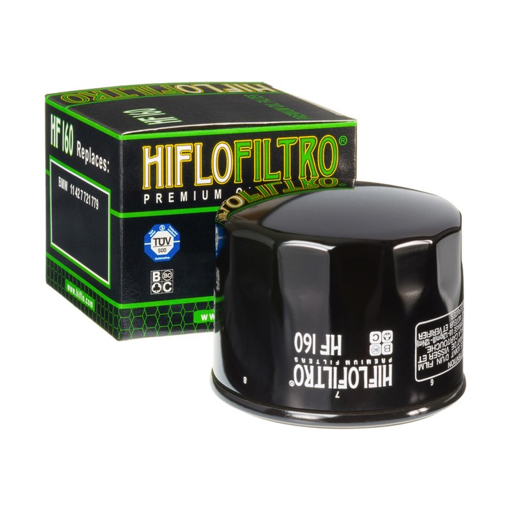 Filtru de ulei, Hiflofiltro, Compatibil Bimota/BMW, Negru