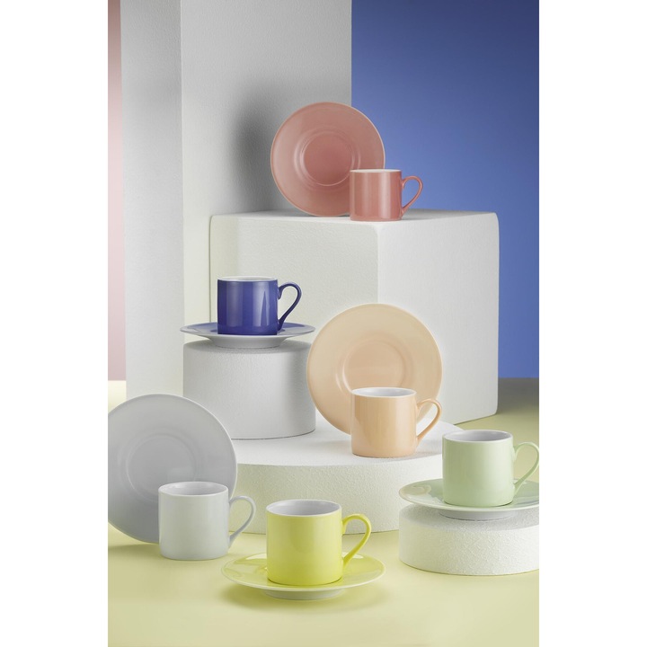 Сервиз за кафе Kutahya, 12 части, 6 човека, цветен