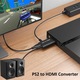 PS2-HDMI átalakító, Full HD adapter, ps2 dugasz-HDMI átalakító, videó és audio csatlakozó, játékkonzol-TV/TV-monitor kompatibilitás HDMI-vel