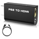 PS2-HDMI átalakító, Full HD adapter, ps2 dugasz-HDMI átalakító, videó és audio csatlakozó, játékkonzol-TV/TV-monitor kompatibilitás HDMI-vel