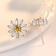 Cercei dama margarete, Haiaveng, Argint/Zirconiu, 10mm, Argintiu/Galben