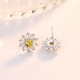 Cercei dama margarete, Haiaveng, Argint/Zirconiu, 10mm, Argintiu/Galben