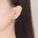 Cercei dama margarete, Haiaveng, Argint/Zirconiu, 10mm, Argintiu/Galben