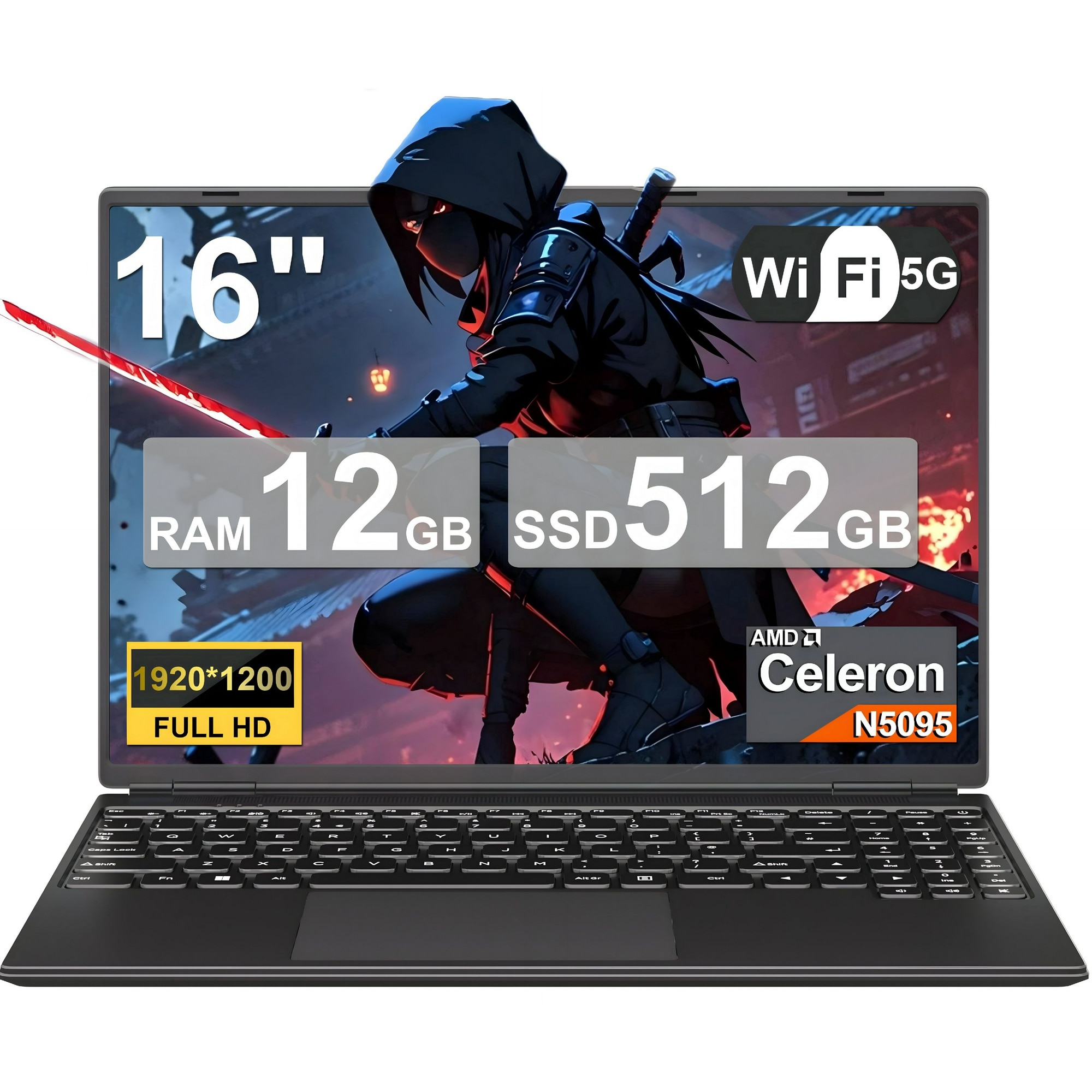 NOTODD N600 Laptop 16 Inci Celeron N5095 pana la 2.9Ghz, Laptop