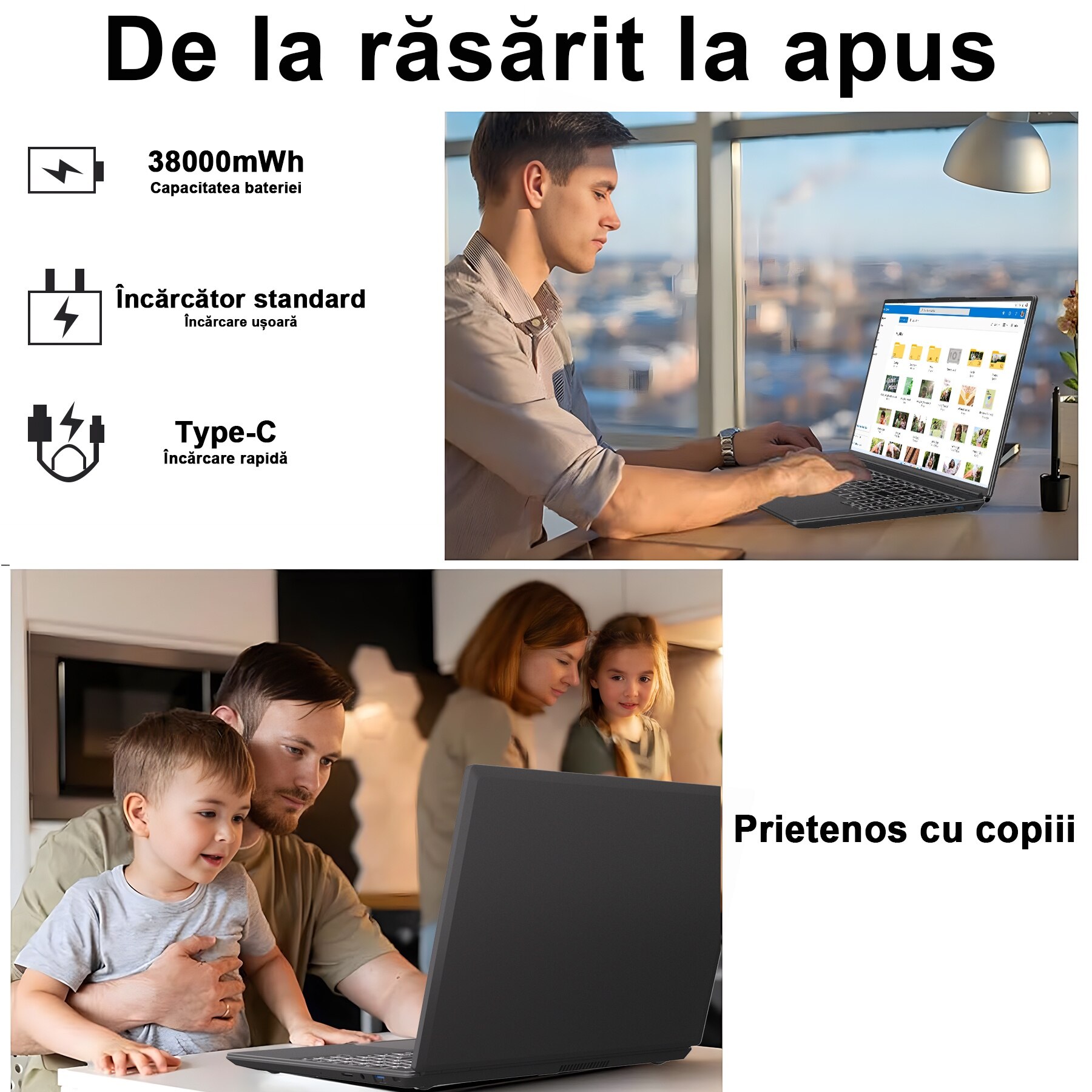 Ordinateur Portable 14 Pouces NOTODD - Celeron N4020, 6 Go RAM, 256 Go SSD - Win11 Préinstallé - AZERTY