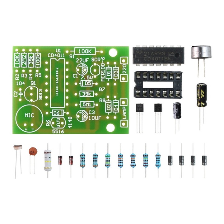 Kit de control audio-light, modul si componente robotice, 100K rezistenta, set