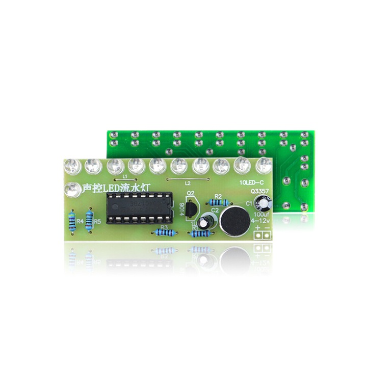 Kit de practica pentru sudura cu LED RGB, senzor de sunet, 26 componente electronice, modul robotica