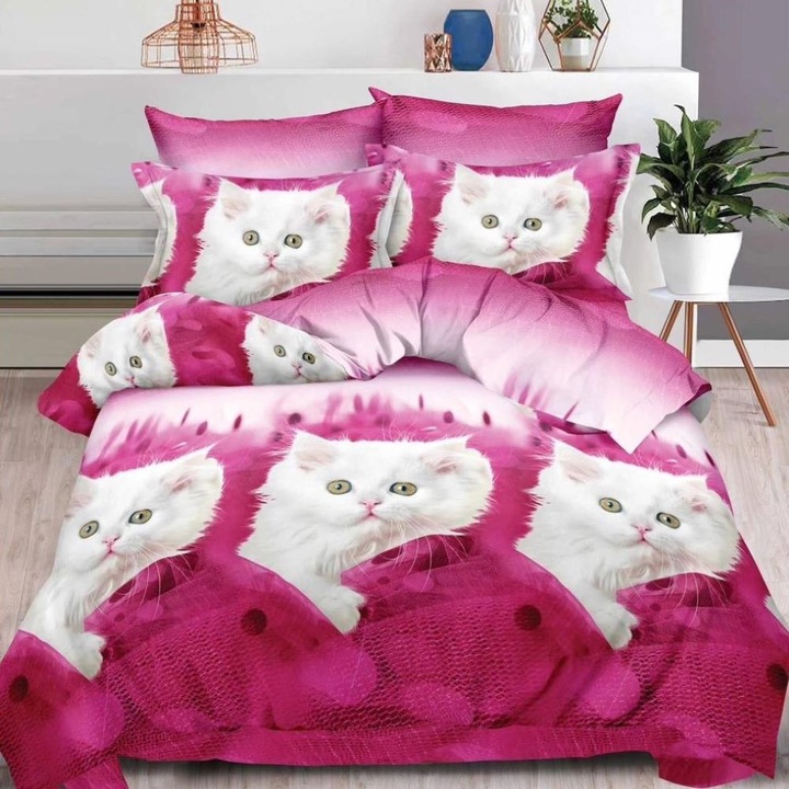 Dupla ágyneműgarnitúra, 6 részes, szatén pamut, 220 x 230 cm, tarka, Casa de Vis, B60-07