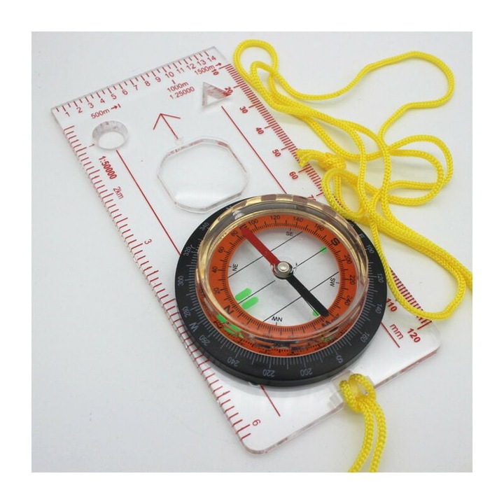 Enforose tájoló iránytű, kiváló minőségű akril, vízálló, könnyű, levehető zsinórral, szabadtéri tevékenységekhez
