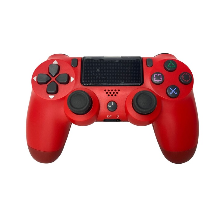 Vezeték nélküli vezérlő, PS4, PS-TV és PS Now, Double Shock 4, Touch-SCR, sorozat-kompatibilis HJ-07, laptop, pad, telefon, rezgéssel, töltőkábel mellékelve, piros, HAPPY JOKER