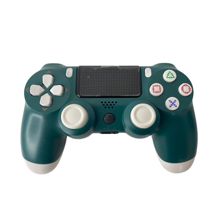 Безжичен контролер, PS4, PS-TV и PS Now, Double Shock 4, Touch-SCR, Series-Compatible HJ-07, лаптоп, пад, телефон, с вибрации, включен кабел за зареждане, зелен, HAPPY JOKER®