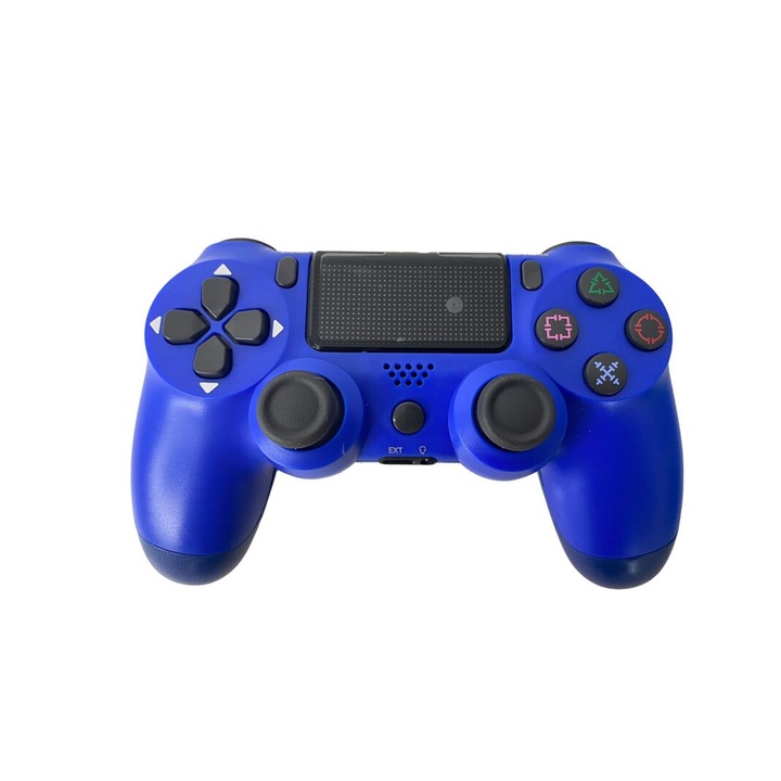 Vezeték nélküli kontroller, PS4, PS-TV és PS Now, Double Shock 4, Touch-SCR, sorozat-kompatibilis HJ-07, laptop, pad, telefon, rezgéssel, töltőkábel mellékelve, kék, HAPPY JOKER