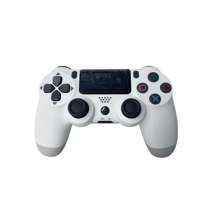PS4 vezeték nélküli kontroller, doubleshock I-10, kompatibilis, PS-TV és PS Now, vibrációval, töltővel, fehér, HAPPY JOKER®
