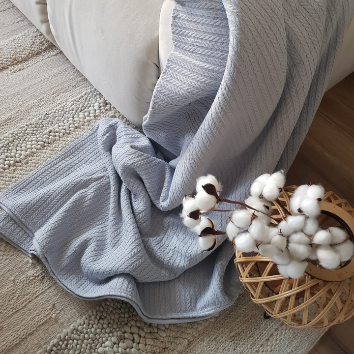 Kotonia Home - Одеяло Пике, 220x240 см, 100% памук, сиво