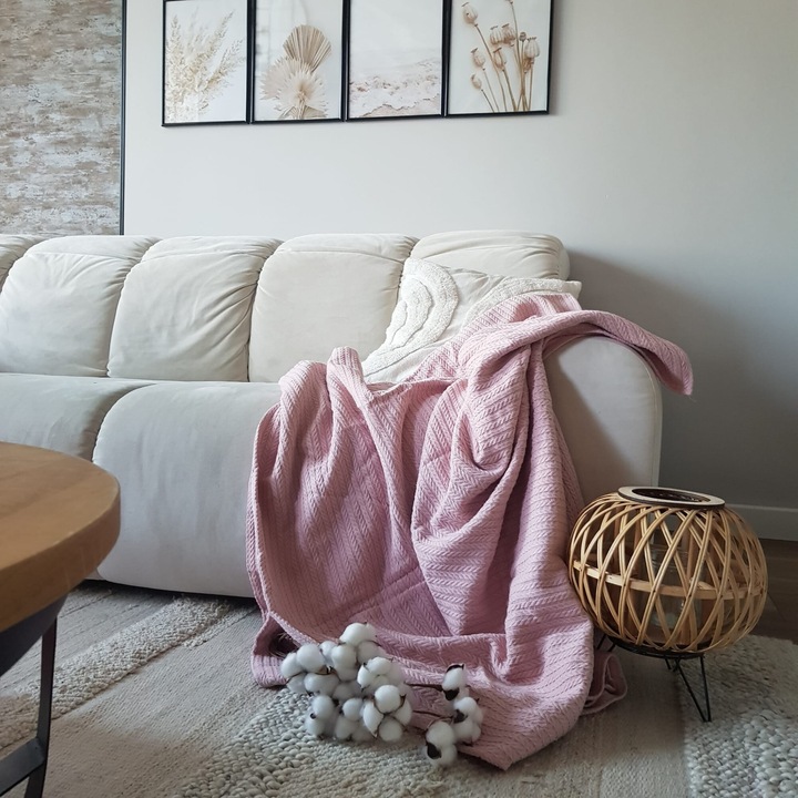 Kotonia Home одеяло - Пике, 220x240 см, 100% памук, розово
