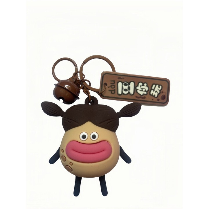 Mini Potato kulcstartó, játékos dizájn, Mr. Braid és Squeezy Potato karakterek, Dekompressziós kulcstartó, többszínű, kulcstartó készlet