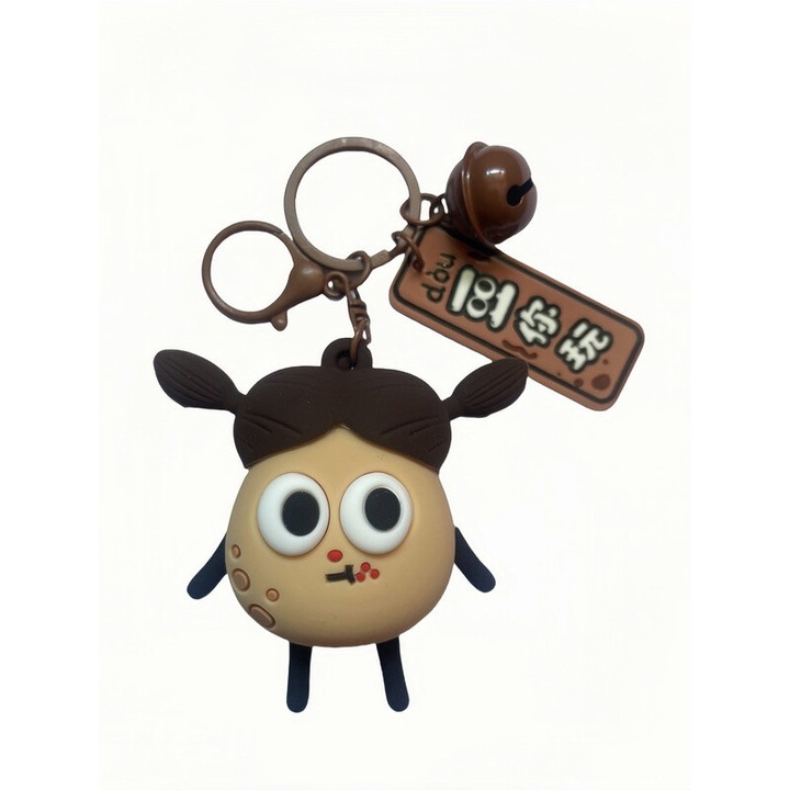 Mini Potato kulcstartó, játékos dizájn, szilikon, kulcs- és hátizsák készlet, dekompressziós kulcstartó