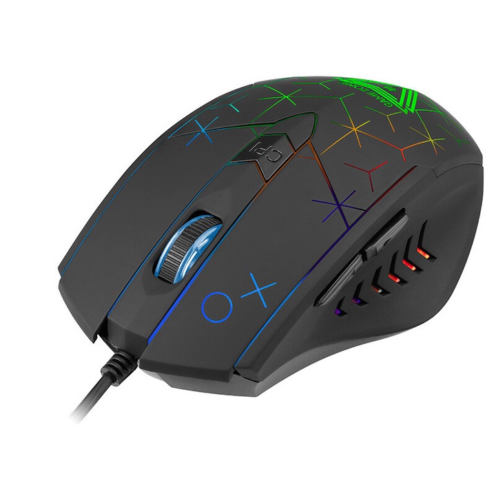 Mouse Tracer XO, iluminare RGB, 800-1600 DPI, design ergonomic, USB