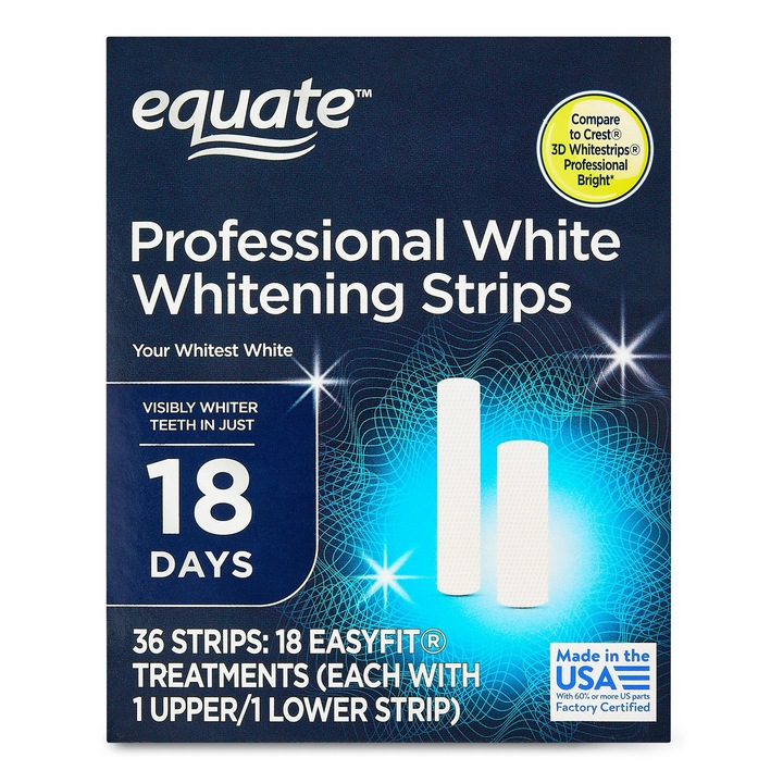 Cutie 18x Benzi Albirea Dintilor, Equate, Professional White, Tratament 18 zile