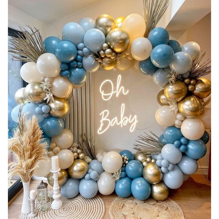 Архивен комплект сини балони, 148 части, за партита за момчета