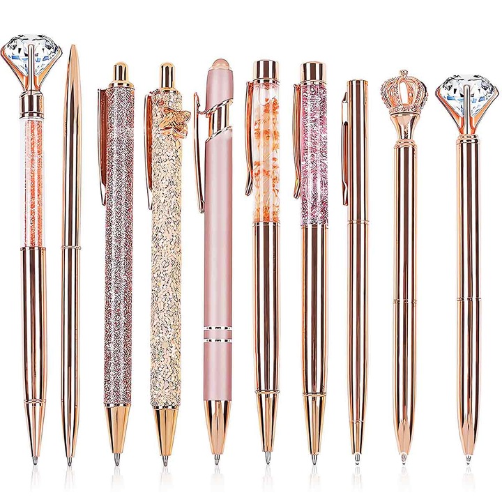 Комплект химикалки за момичета и жени: Сладки химикалки за водене на дневник | Офис аксесоари и декорации за бюро, пакет от 10