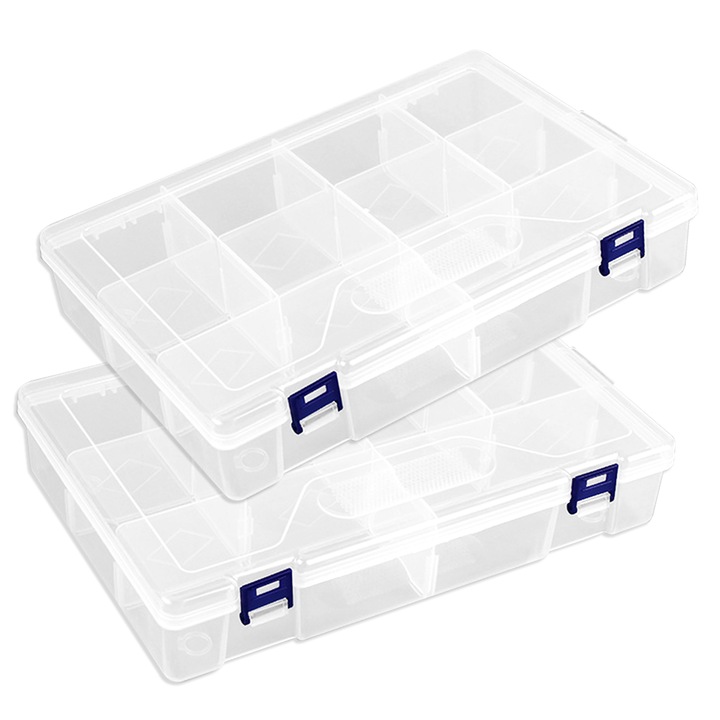 Cutie alimentara pentru copii, 10 compartimente, material PP, usor de transportat, multicolor