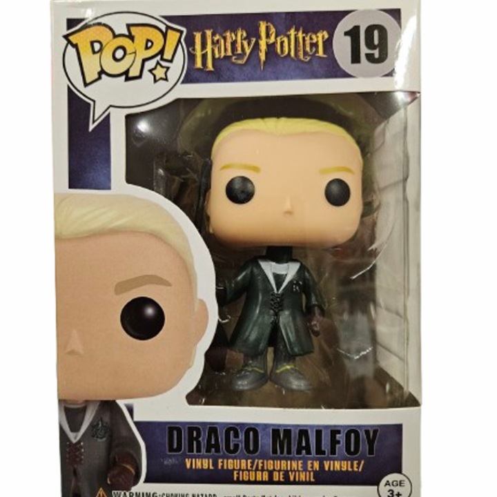 Harry Potter figura, Draco Malfoy típusú, műanyag, többszínű