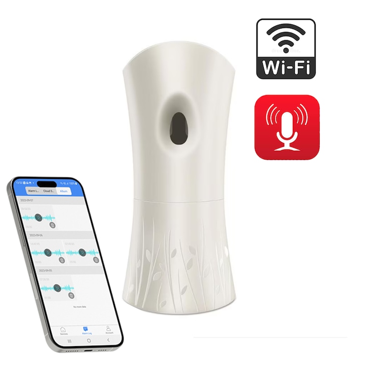 Légfrissítő mikrofonnal és hangrögzítővel Wi-Fi 128 GB - Valós idejű zenehallgatás - Felvétel és lejátszás bármilyen távolságról, az interneten keresztül - iOS / Android alkalmazás
