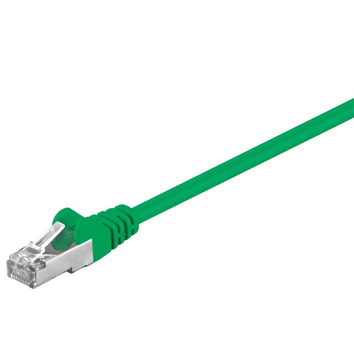 CAT 5e LAN kábel, 2 m, zöld, teljesen árnyékolt