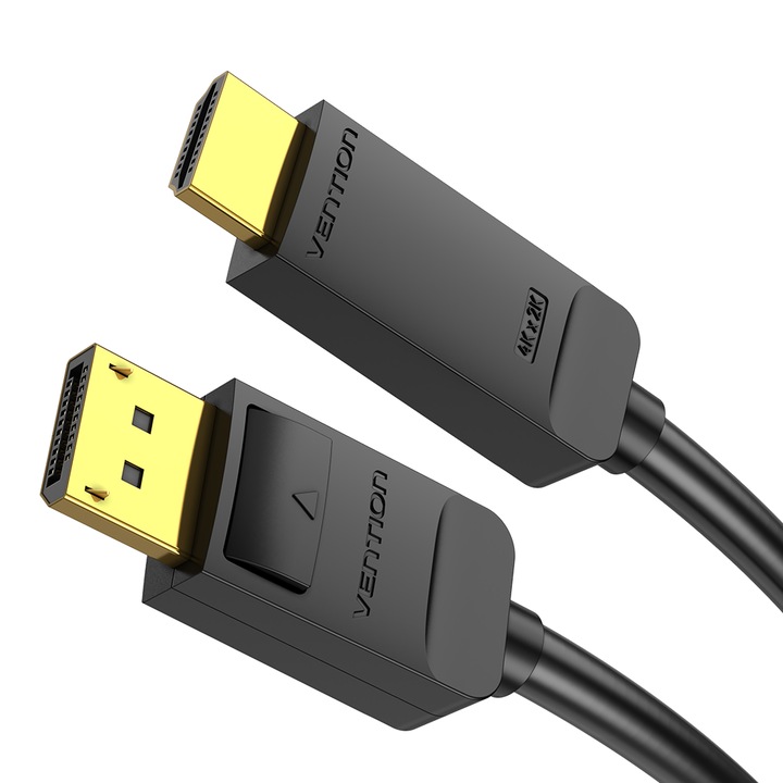 DisplayPort kábel HDMI-hez, VENTION, apa-apa, 4K@30Hz, fekete, 1,5M
