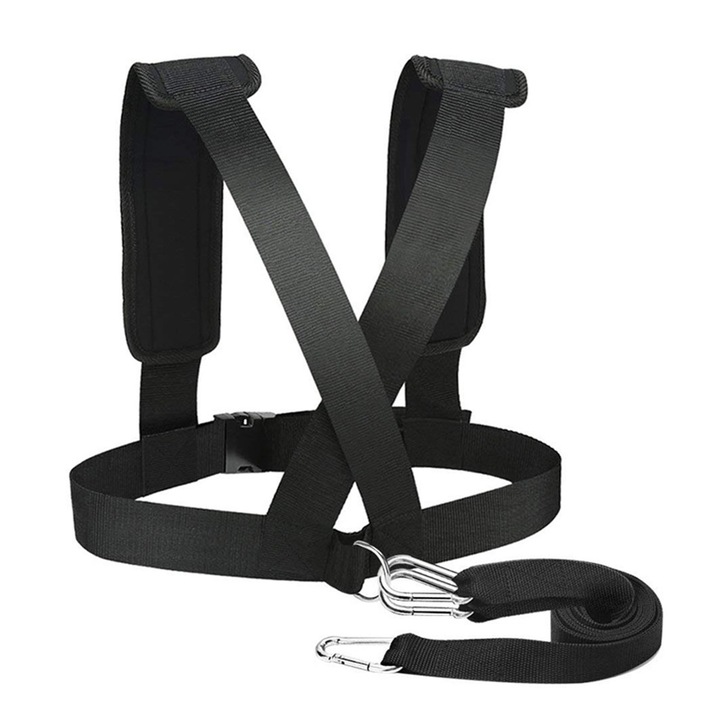 Ham cu sanie, Enforose, centura de putere, antrenor de greutati reglabil, kit cu franghie si curele de tragere, material respirabil