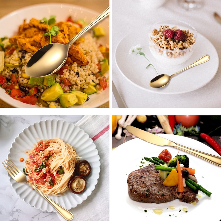 Комплект прибори VENUS STAR 6 лица, 30 части, неръждаема стомана, TRENDY'S, златисти