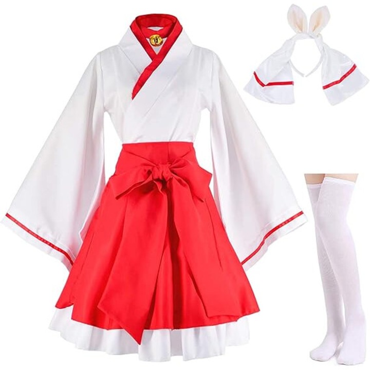 Costum carnaval femei Kimono Japonez, Cosplay, Anime, rosu, M