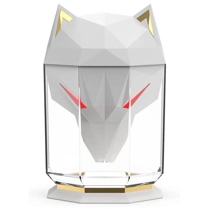 Овлажнител/пречиствател на въздух War Wolf Totem Leefona, ABS, прозрачен/бял/златен, 10 x 10 x 16, 2 cm, 650 ml